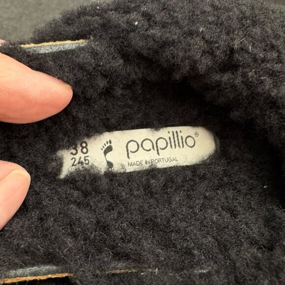 Birkenstock Papillio Daytona Black Shearling Slide Sandals, Size 38 NWOB - Picture 7 of 7